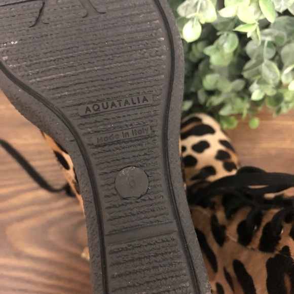 Aquatalia Viviann Leopard Lace Up Wedge Booties - Picture 7 of 7
